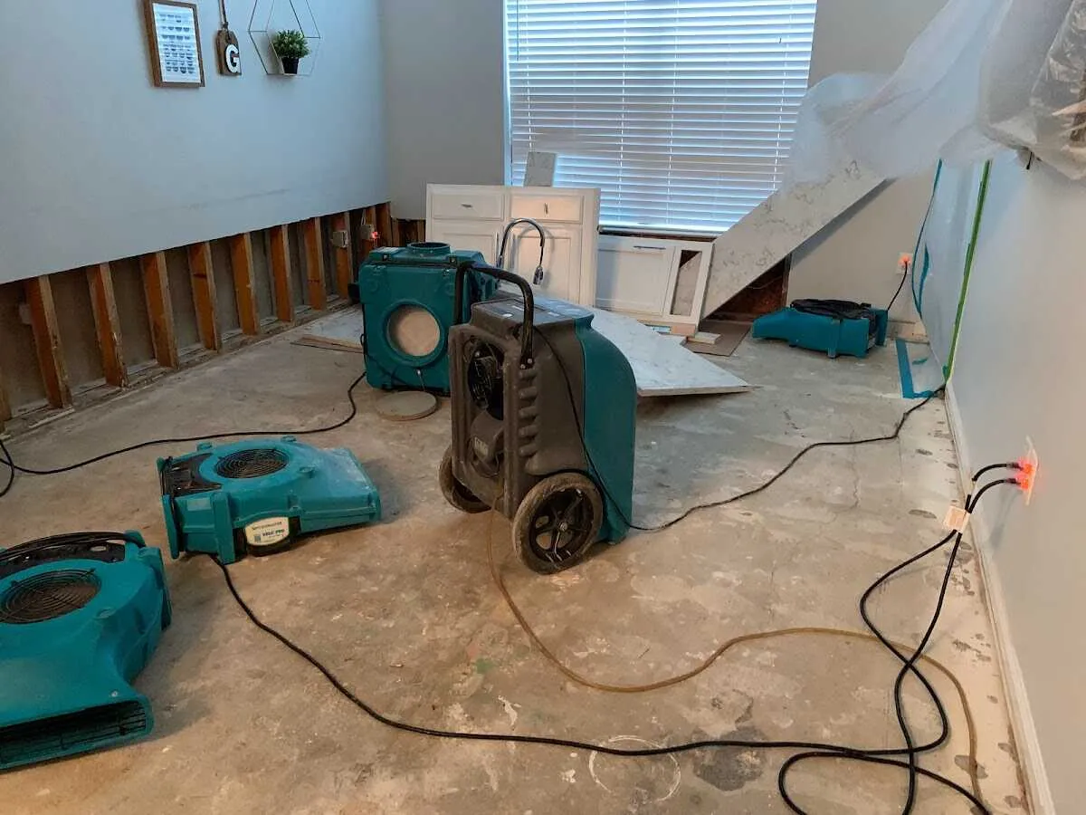 Dehumidifier in flood-cut room for Water Extraction & Removal in Southbridge Town